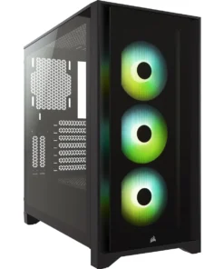 Кутия за компютър Corsair iCUE 4000X RGB Mid Tower Tempered Glass Черна