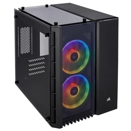 Кутия за компютър Corsair Crystal 280X RGB Mini Tower Tempered Glass Черна