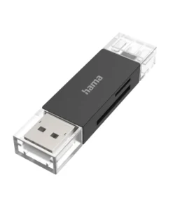 Четец за карти HAMA OTG USB-A + USB-C USB 3.2 SD/microSD Черен
