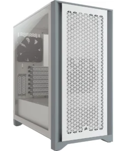 Кутия за компютър Corsair iCUE 4000X RGB Mid Tower Tempered Glass Бяла