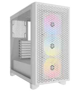 Кутия за компютър Corsair 3000D RGB Airflow Mid Tower Tempered Glass Бял