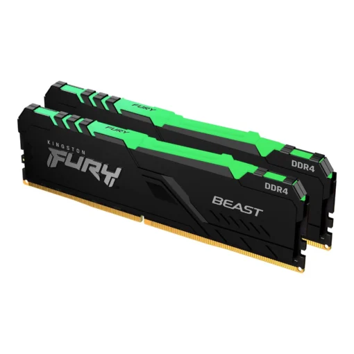 Памет за компютър Kingston FURY Beast Black RGB 32GB(2x16GB) DDR4 PC4-28800 3600MHz CL18