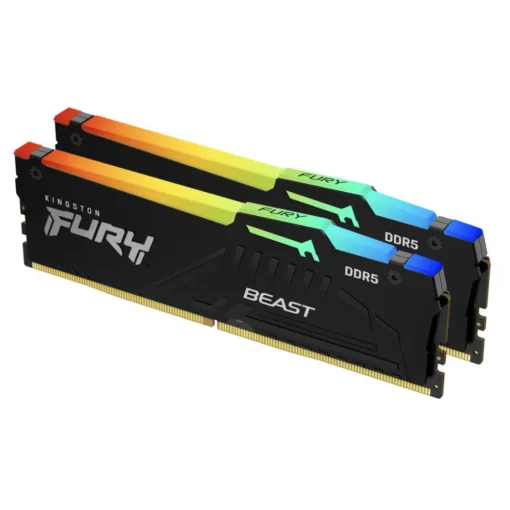 Памет за компютър Kingston FURY Beast Black RGB 32GB(2x16GB) DDR5 PC5-48000 6000MHz CL36