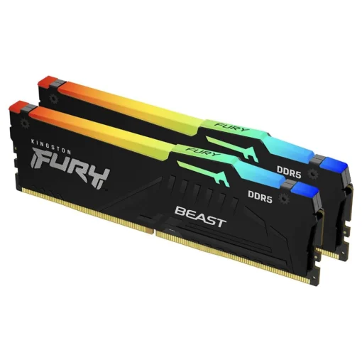 Памет за компютър Kingston FURY Beast Black RGB 64GB(2x32GB) DDR5 PC5-44800 5600MHz CL40