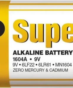 Алкална батерия GP SUPER 6LF22 6LR61 9V 1 бр. shrink 1604A