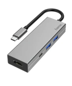4-портов хъб USB-C HAMA USB 3.2 Gen1 2 x USB-A 1 x USB-C 1х HDMI Сребрист