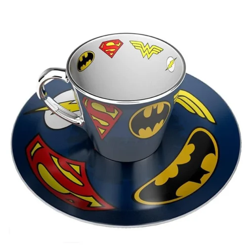 Комплект ABYSTYLE DC COMICS Mirror mug and plate set Logo Чаша Подложка с