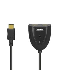 Превключвател 2 в 1 HDMI 2 x HDMI женско - HDMI мъжко Черен