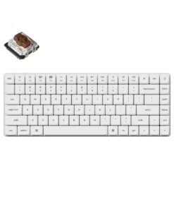 Геймърска механична клавиатура Keychron K3 Pro White QMK/VIA Gateron Low Profile Brown Switch White