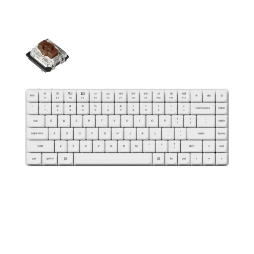 Геймърска механична клавиатура Keychron K3 Pro White QMK/VIA Gateron Low Profile Brown Switch White
