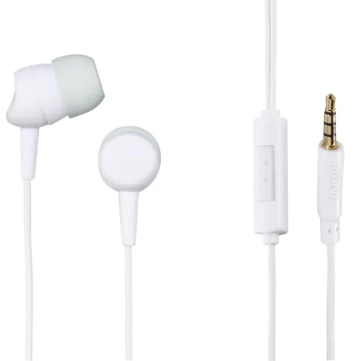 Слушалки с микрофон HAMA Kooky 3.5 mm In-Ear Siri Google Assistant Бял