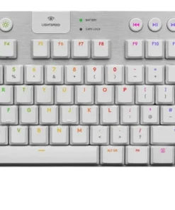 Безжична геймърска механична клавиатура Logitech G915 TKL White Lightsync RGB Tactile