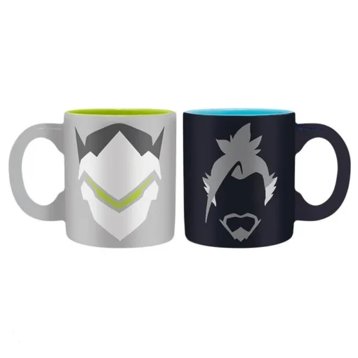 Комплект чаши ABYSTYLE OVERWATCH 2Hanzo and Genji Espresso Черен/Бял