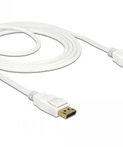 Кабел Delock DisplayPort 1.2 мъжко - DisplayPort мъжко 1.5м 4K 60 Hz Бял