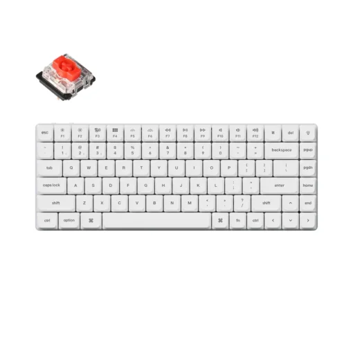 Геймърска механична клавиатура Keychron K3 Pro White QMK/VIA Gateron Low Profile Red Switch White