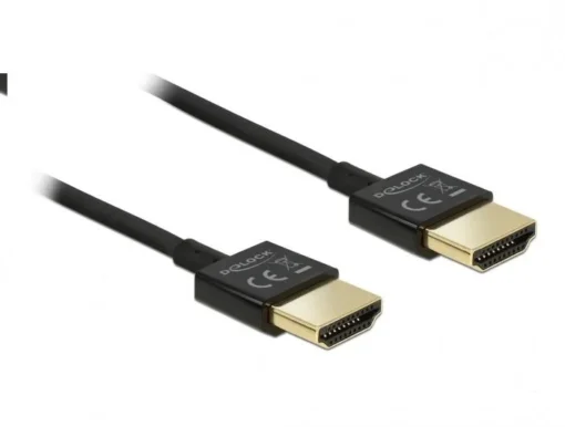 Кабел Delock  HDMI-A мъжко - HDMI-A мъжко18 Gbit/s 4K 1 м Черен