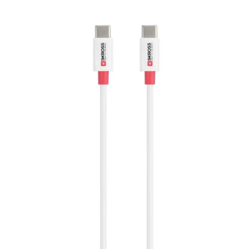 Кабел Skross USB-C - USB-C 2.0 мъжко 0.15 м Бял