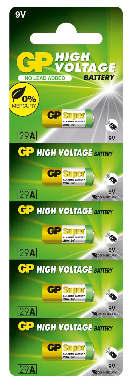Алкална батерия GP 9 V 5бр. в блистер Цената е за 1 батерия А29 A32