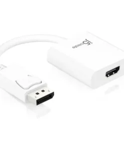 Адаптер j5create JDA154 DisplayPort мъжко - HDMI женско 90 мм Бял