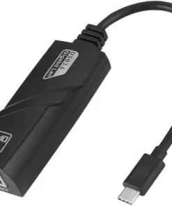 Мрежови адаптер Estillo 10/100/1000 Mbps USB-C 3.1 към RJ45 Черен