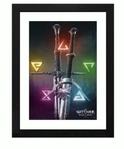 GBEYE THE WITCHER - Framed print "Signs and Swords" (30x40)