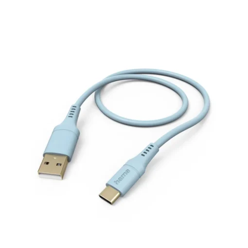 Силиконов кабел за зареждане HAMA "Flexible" USB-A - USB-C 1.5 m Син