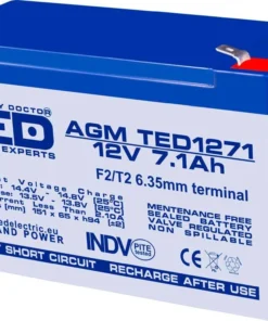Оловна батерия TED ELECTRIC AGM 12V 7Ah 151/ 65/ 94 mm Терминал2
