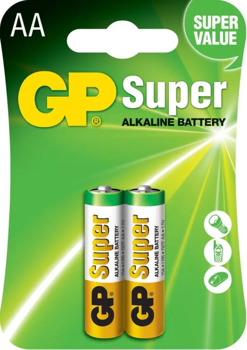 Алкална батерия GP SUPER LR6 AA 2 бр. в опаковка 1.5V GP15A