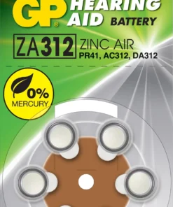 Батерия цинково въздушна GP ZA312 6 бр. бутонни за слухов апарат в