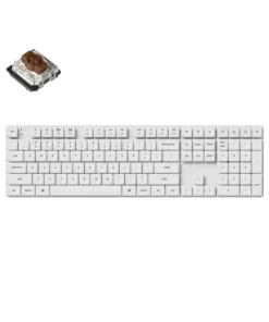 Геймърска механична клавиатура Keychron K5 Pro White QMK/VIA Full-Size Low-Profile Gateron Brown Switches White