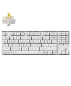 Геймърска механична клавиатура Keychron K8 Pro White QMK/VIA TKL K Pro(Hot Swappable) Banana Switch RGB Backlight