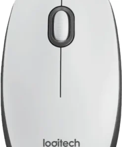 Мишка за компютър с кабел оптична LOGITECH M100 USB Бял
