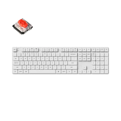 Геймърска механична клавиатура Keychron K5 Pro White QMK/VIA Full-Size Low-Profile Gateron Red Switches RGB