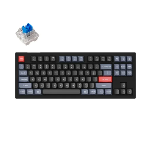 Геймърска Механична клавиатура Keychron V3 QMK TKL Carbon Black Keychron K Pro Blue Switch RGB