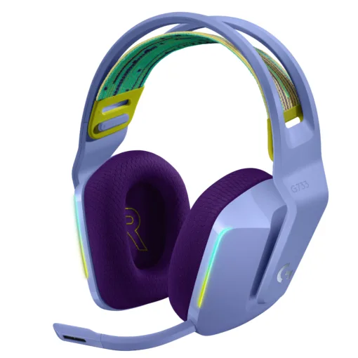 Геймърски слушалки Logitech G733 Lilac Lightspeed Wireless RGB Микрофон