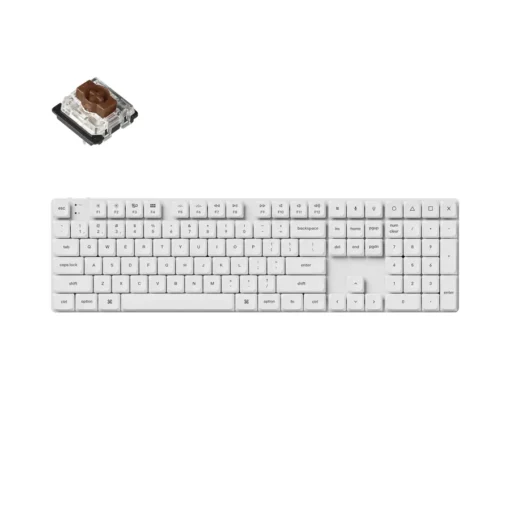 Геймърска механична клавиатура Keychron K5 Pro White QMK/VIA Full-Size Low-Profile Gateron Brown Switches RGB