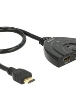 3 портов HDMI суич Delock 18600 4K 50 см. кабел Черен