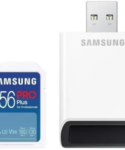 Карта памет Samsung PRO Plus SD Card 256GB USB Четец Бяла