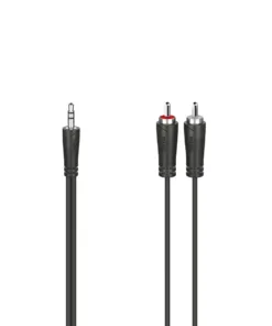 Аудио кабел HAMA 3.5 mm жак - 2 x Чинч 1.5м Черен