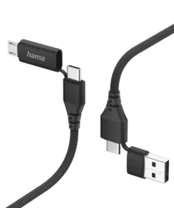 Кабел за зареждане HAMA 4 в 1 USB-C и USB-A - USB-C и Micro-USB 15 м