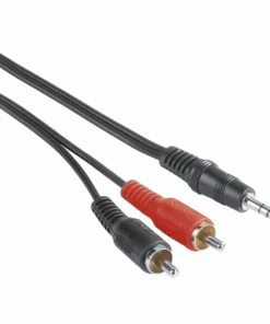 Аудио кабел HAMA 3.5 mm жак мъжко - 2 x Чинч мъжко 5м Черен