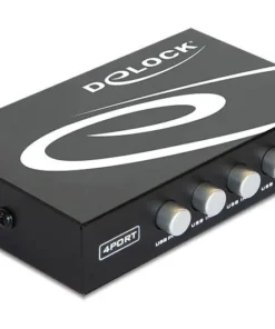 Превключвател Delock Ръчен 4 x USB 2.0 порта Черен