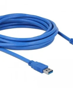Кабел Delock USB-A мъжко - USB-B мъжко 5м USB 3.0 Екраниран Син