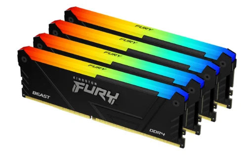 Памет за компютър Kingston FURY Beast Black RGB 64GB(4x16GB) DDR4 3200MHz CL16 1Rx8