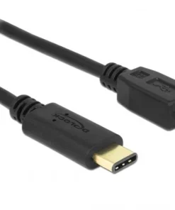 Кабел DeLock USB-C мъжко - USB-B мъжко USB 2.0 0.5 м Черен