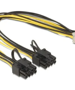 Кабел DeLock PCI Express power 6 pin женско > 2 x 8 pin мъжко 30 cm