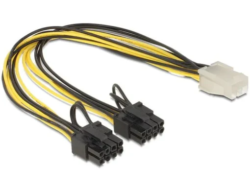 Кабел DeLock PCI Express power 6 pin женско > 2 x 8 pin мъжко 30 cm