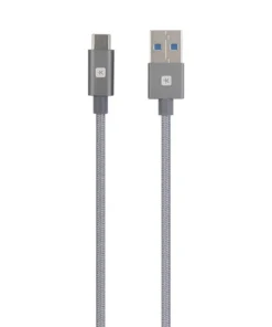 Кабел Skross USB-A - USB-C Метална оплетка 1.20 м Сив