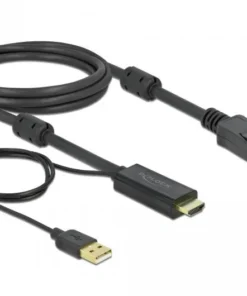 Кабел Delock HDMI мъжко - DisplayPort USB мъжко 4K 30 Hz 2 м Черен