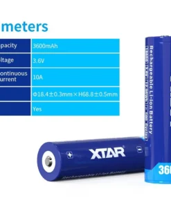 Акумулаторна батерия XTAR за фенери 18650 със защита  3600mAh